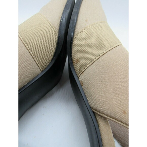 Womens Comfort Shoe Sz 7.5 Slingback Chunky Heel Square Toe Life Stride Tan - Picture 9 of 9